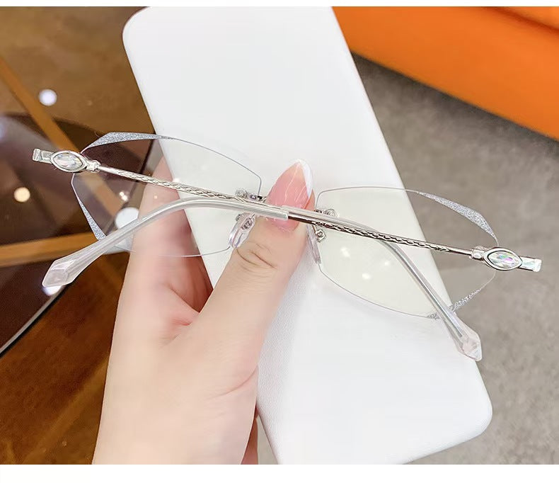 Lowest price of 2026 π₯ High-end titanium alloy frameless reading glasses with beveled edges π Blocks blue light, radiation, and ultraviolet rays, relieving eye fatigue ποΈ