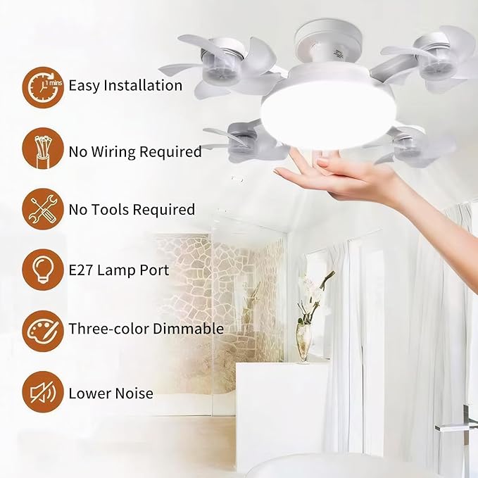 ❄️2-in-1 Ceiling Fan Light With Remote Quiet LED Fan Lamp Energy Saving Home Bedroom Cooling Lighting