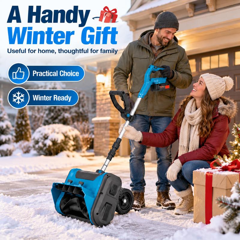 ✅ Foldable & detachable lithium snow thrower, high power for fast snow clearing!