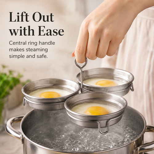 š Over 14,000 Sold! š³ 3-in-1 Stainless Steel Egg Poacher