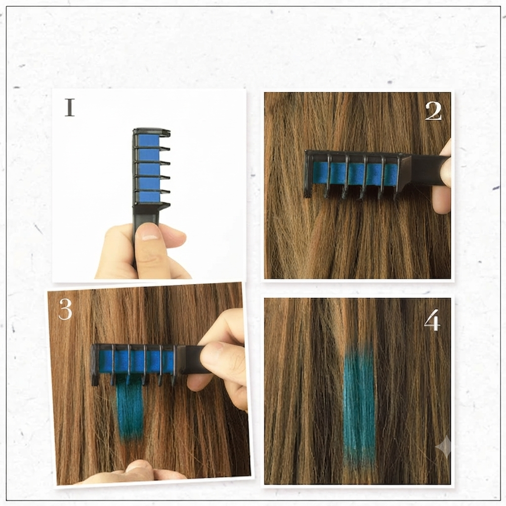 🚨Party Special 10 Color Temporary Hair Chalk Comb, Washable Disposable Vibrant Hair Dye Stick Amazon Supply For Halloween Cosplay Birthday