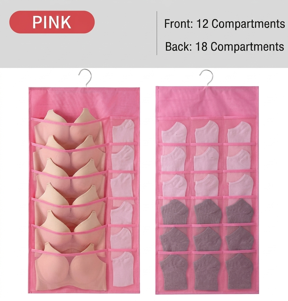 🔥Hot Sale🔥 Double-Sided Hanging Storage Bag | 36 Grids Dustproof Lingerie Organizer
