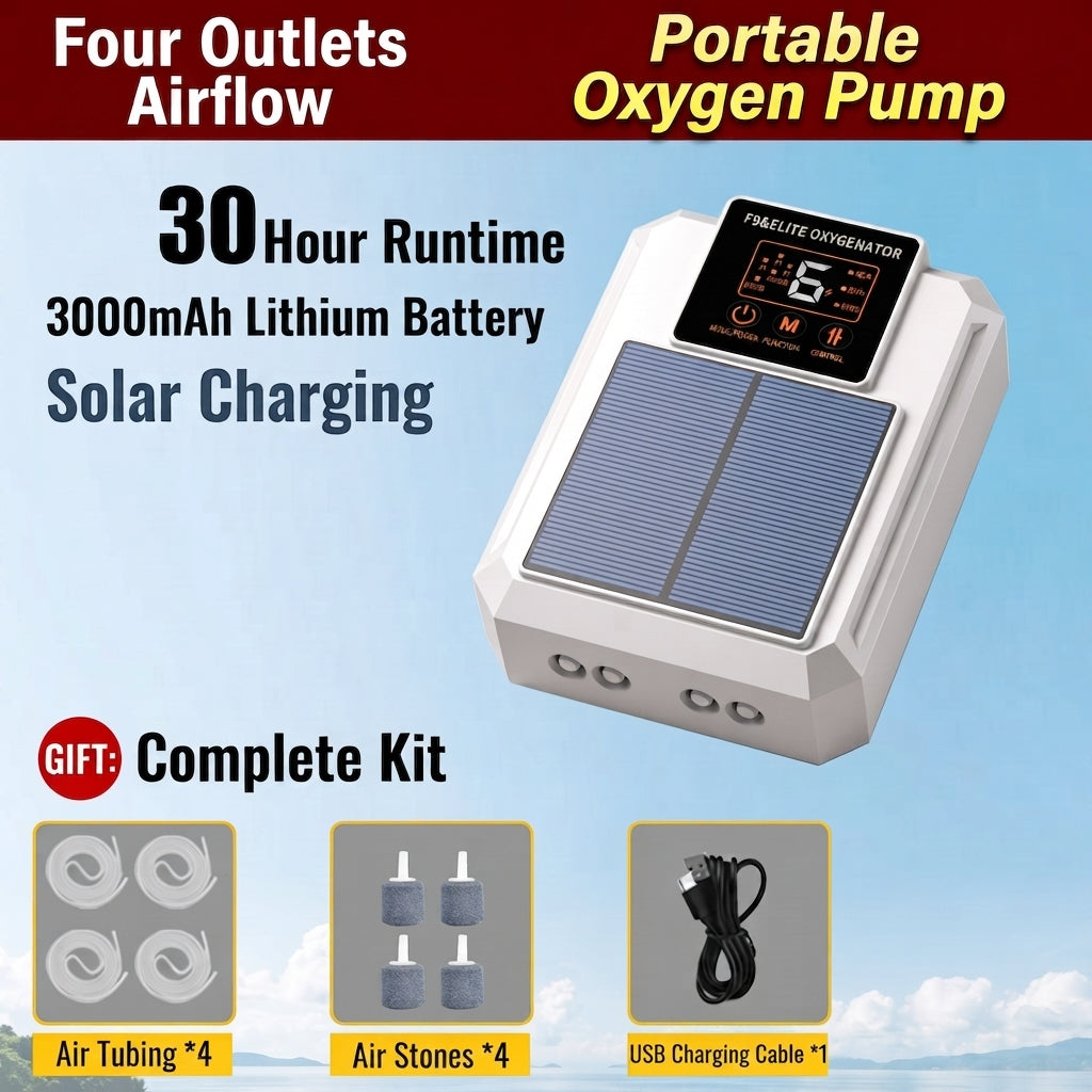š„Portable Solar Air Pump for Fish Tank & Outdoor Pond
