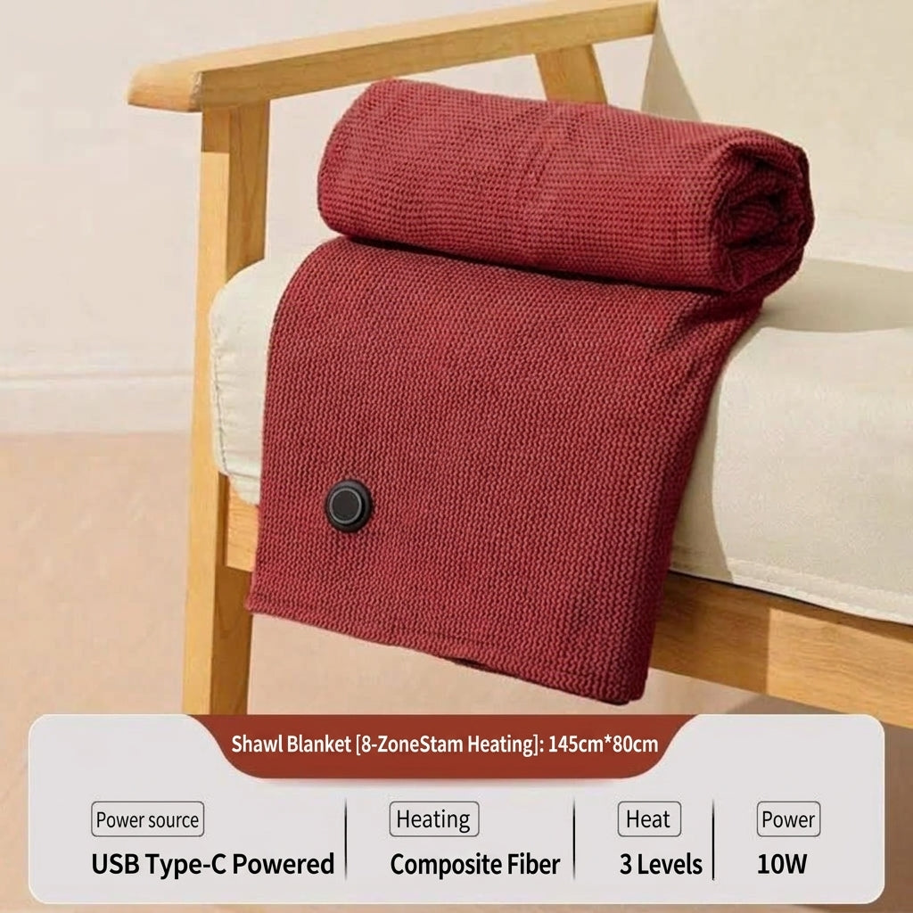 š„ Free Shipping,Last Day 50% Off!š„Portable USB Electric Heated Blanket Perfect for Outdoors or the Office. Use as a Single-Person Throw, Wrap, or Lap Blanket.