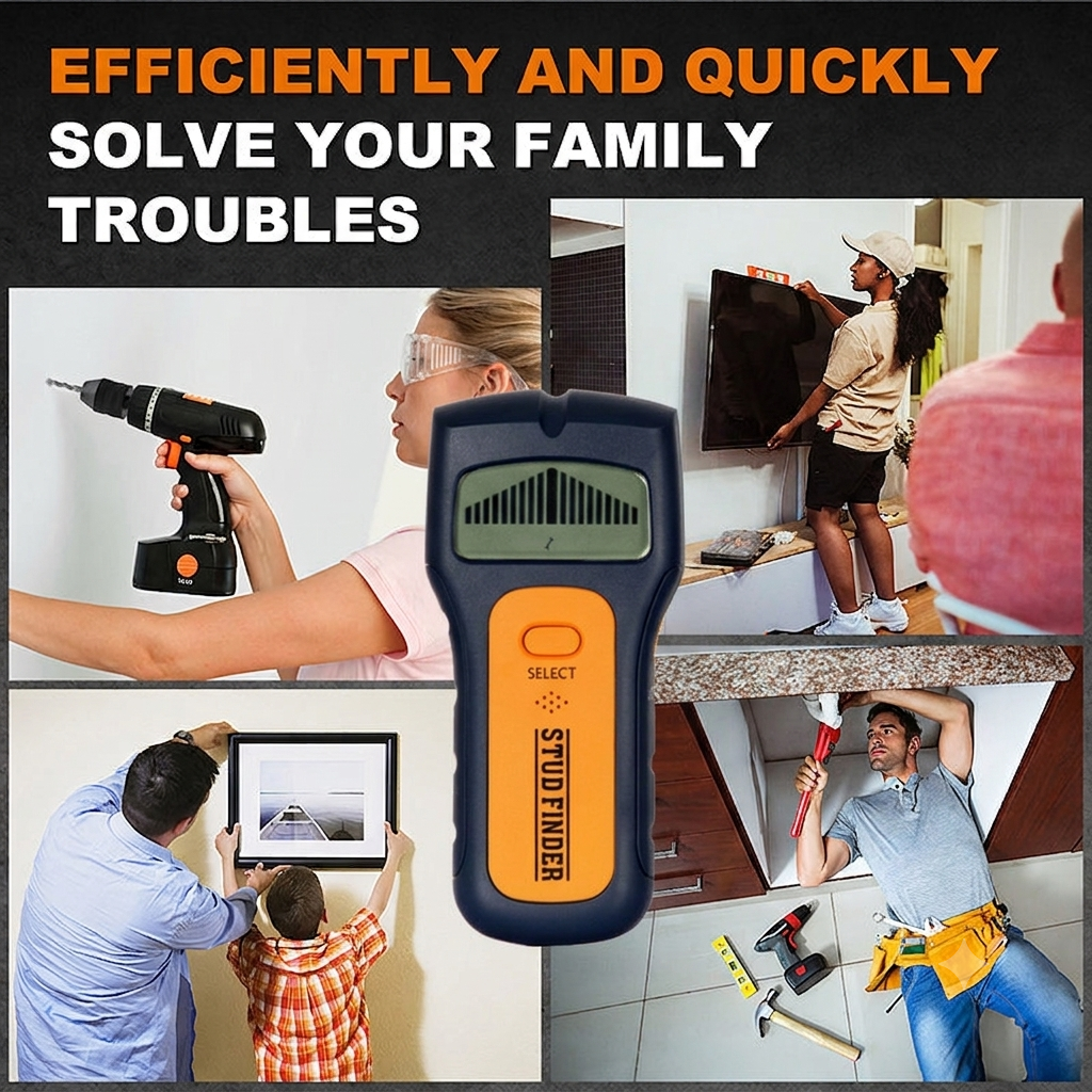 š„Limited Time Deal 5-in-1 Digital Wall Stud Finder, Handheld Metal & Live AC Wire Detector, High Precision Drywall Scanner For DIY Hanging Projects