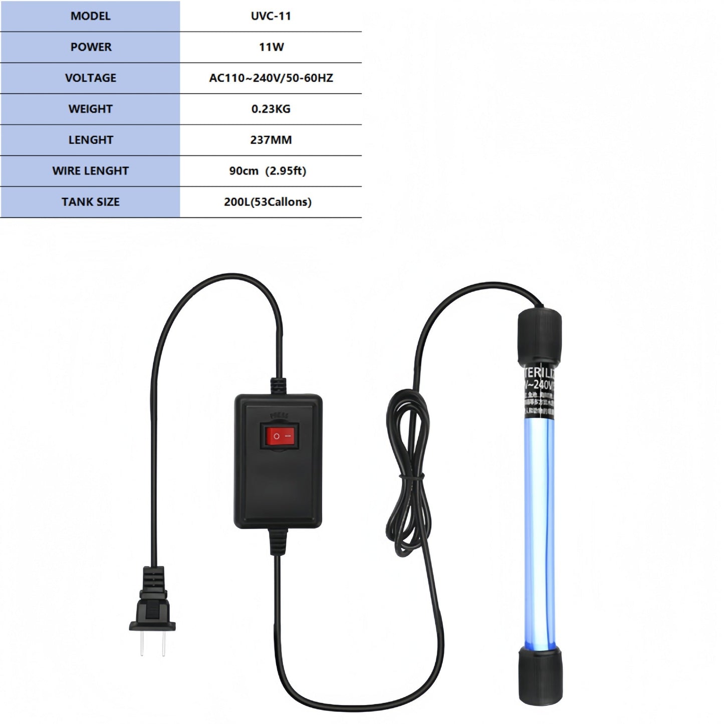 💧 Submersible UV Sterilizer Lamp Eliminates Green Water & Keeps Aquarium Crystal Clear
