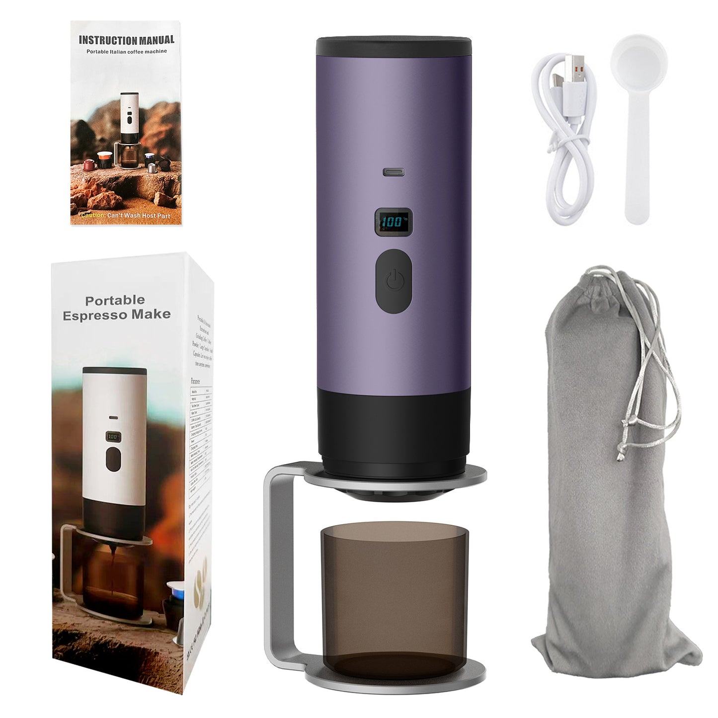 ✨ 2-in-1 Capsule & Ground Coffee Mini Machine For Road Trip & Outdoor Adventure