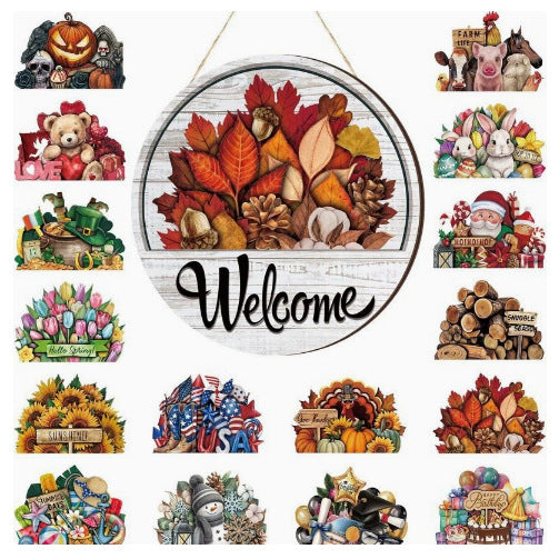 🔥 LIMITED-TIME 50% OFF — 16 Pcs Interchangeable Welcome Sign for Front Door