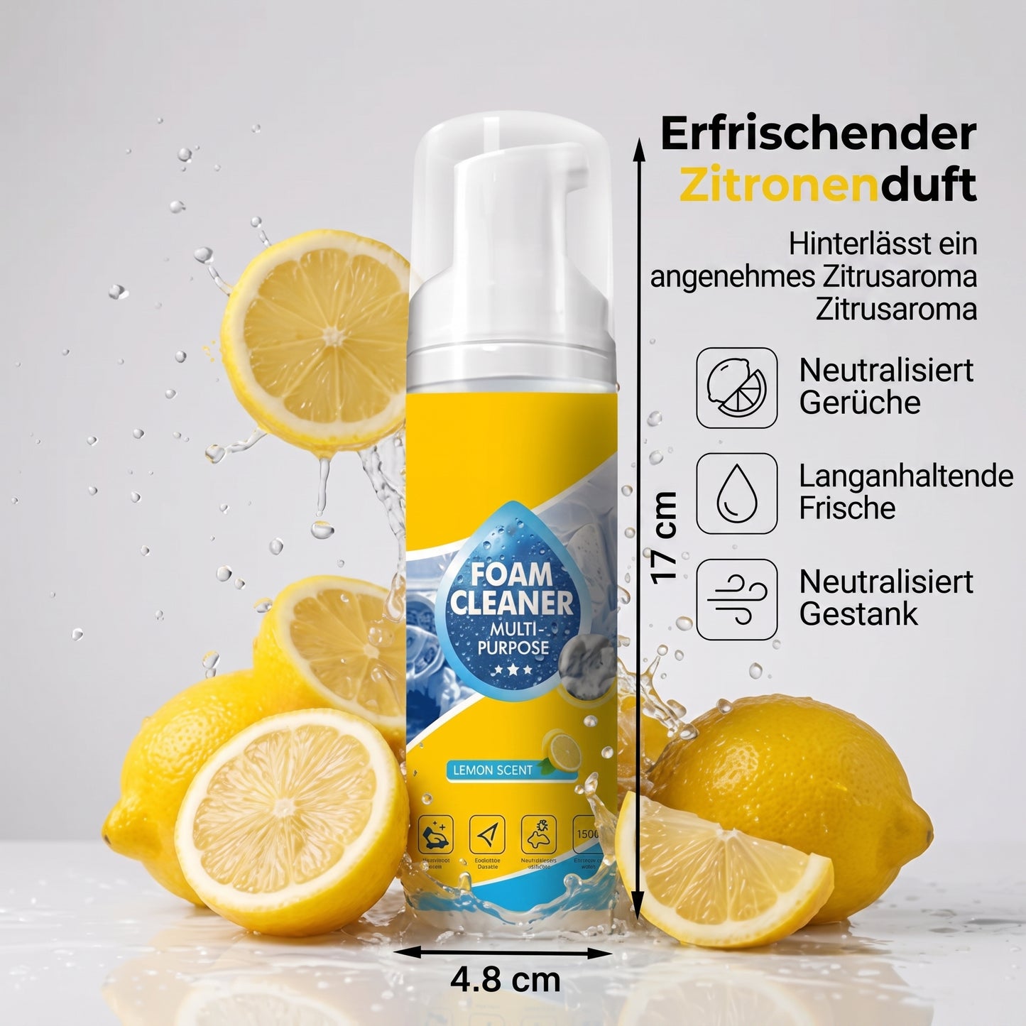 ✨Kraftvoller Enzym-Schaumreiniger – Entfernt Hartnäckige Flecken auf Fast Allen Oberflächen