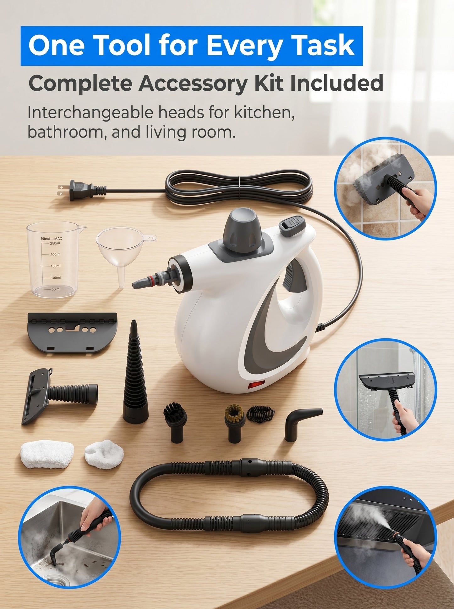🔥Chemical-Free Deep Clean|Power Handheld Steam Cleaner for Whole House & Car