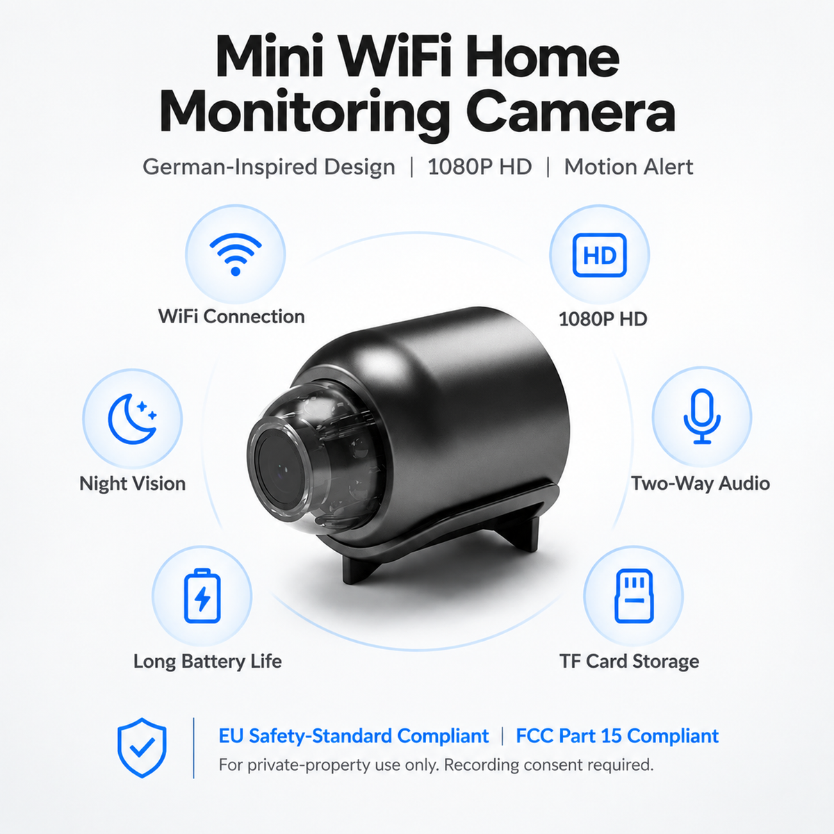 💥50% OFF 📹🛡️Small Indoor WiFi Camera for Pet,Baby & Home Monitoring