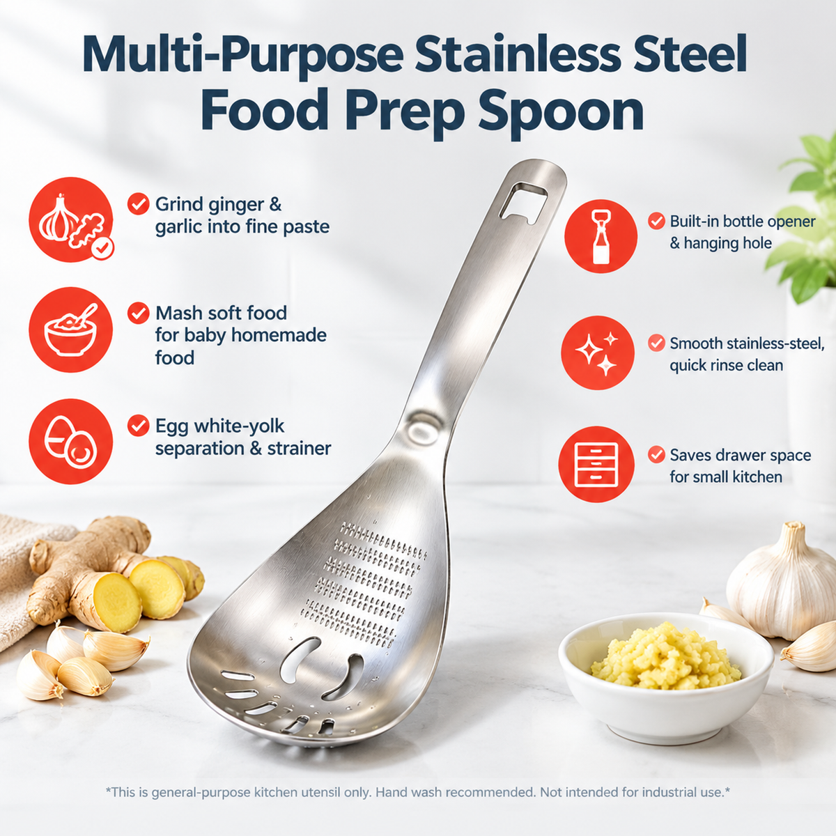 💥Buy 1 Get 1 Free 🥄Multi-Purpose Stainless Steel Food Prep Spoon