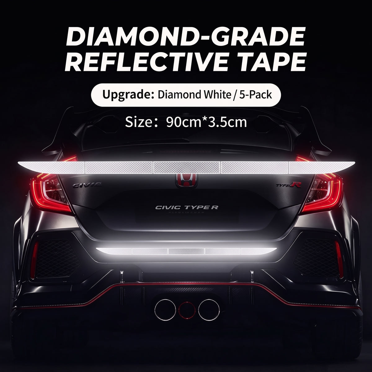 š„Limited-time 50% off-Reflective Car Sticker Strips for Trunk & Rear Bumper