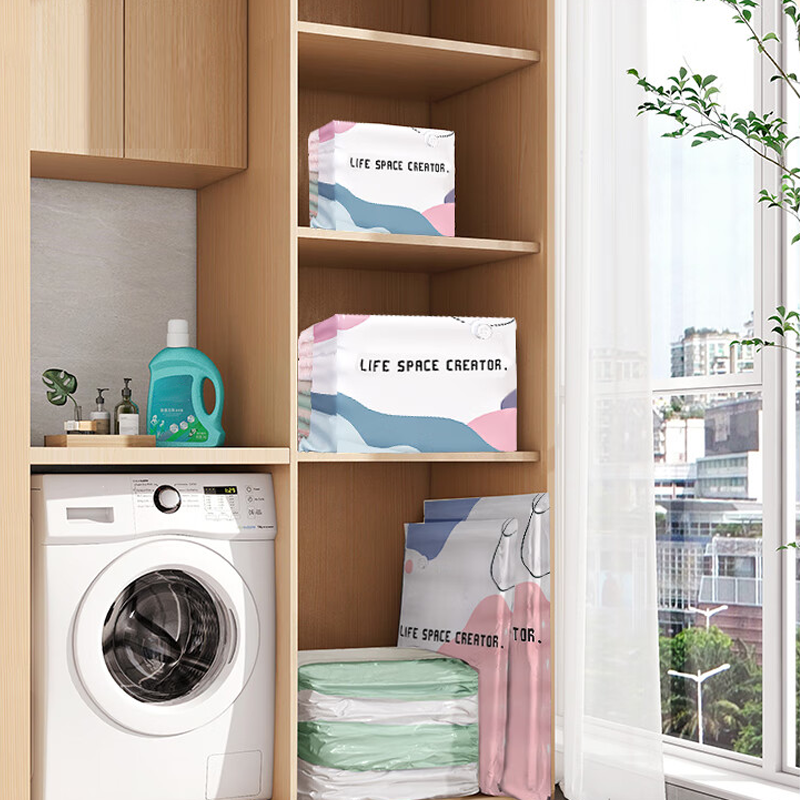 🌸 Say Goodbye to Messy Closets with No-Pump Large Vacuum Compression Bags for Clothes & Bedding Storage🛒