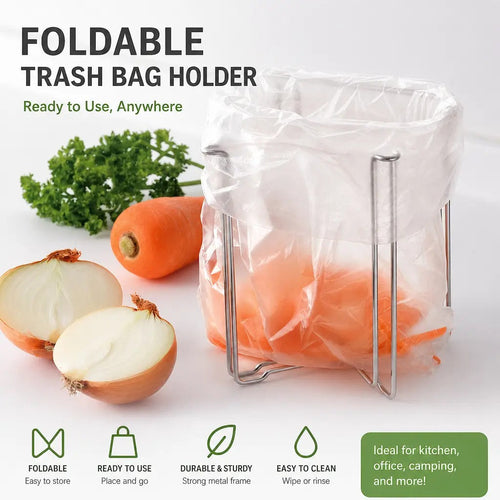 🔥Buy 1 Get 1 Free🗑️Foldable 304 Stainless Steel Countertop Trash Bag Holder