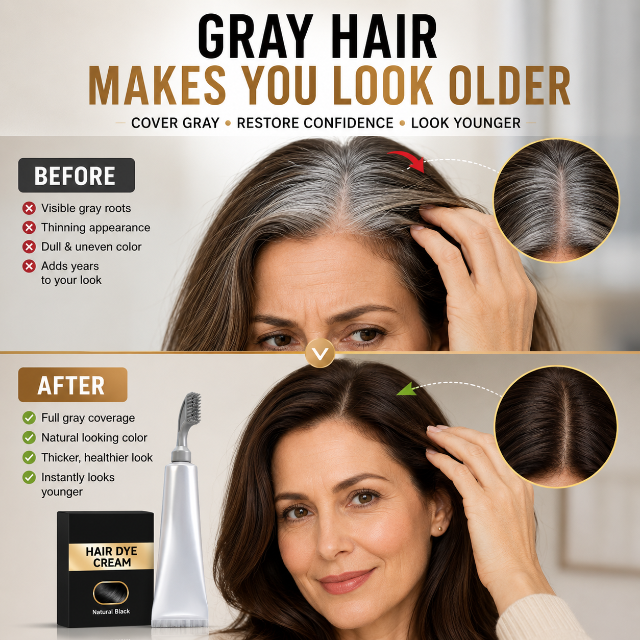 🔥Hot Sell | 2 In 1 Hair Dye Comb For Instant Gray Coverage & Hair Care