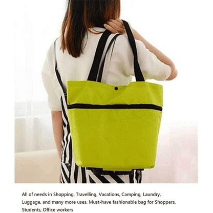 🔥 Limited Time 50% OFF 🛒 2-in-1 Foldable Grocery Bag & Rolling Cart