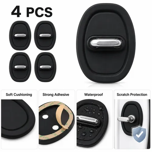 4PCS Car Door Latch Buffer Pads 🚗 Anti-Collision Door Protection Covers
