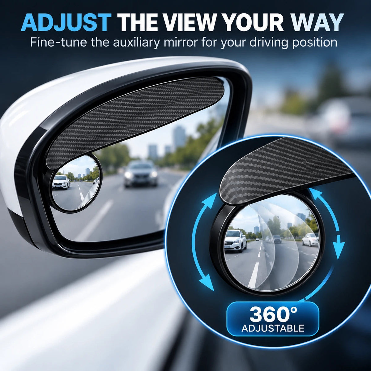 💥Buy 1, Get 1 Free 🚗2-Pack Car Rearview Mirror Rain Guards (with Adjustable Blind-Spot Mirrors)
