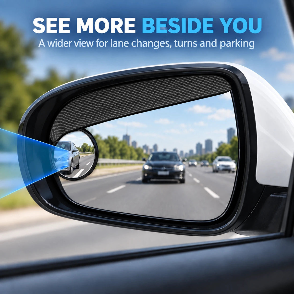 💥Buy 1, Get 1 Free 🚗2-Pack Car Rearview Mirror Rain Guards (with Adjustable Blind-Spot Mirrors)