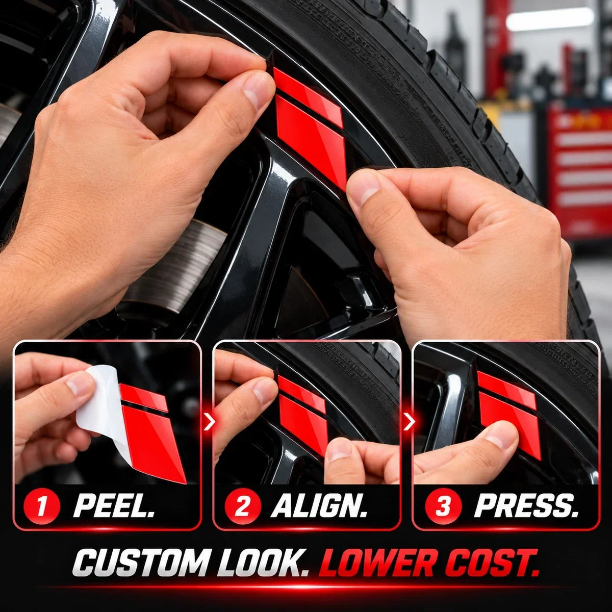 🚗Limited Stock! 6Pcs Car Rim Reflective Stickers, Easy Peel & Stick