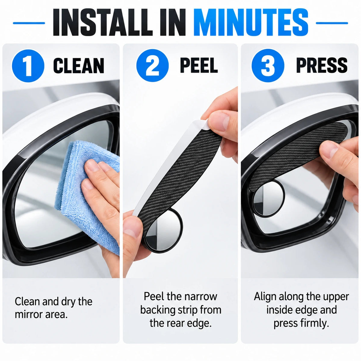 💥Buy 1, Get 1 Free 🚗2-Pack Car Rearview Mirror Rain Guards (with Adjustable Blind-Spot Mirrors)