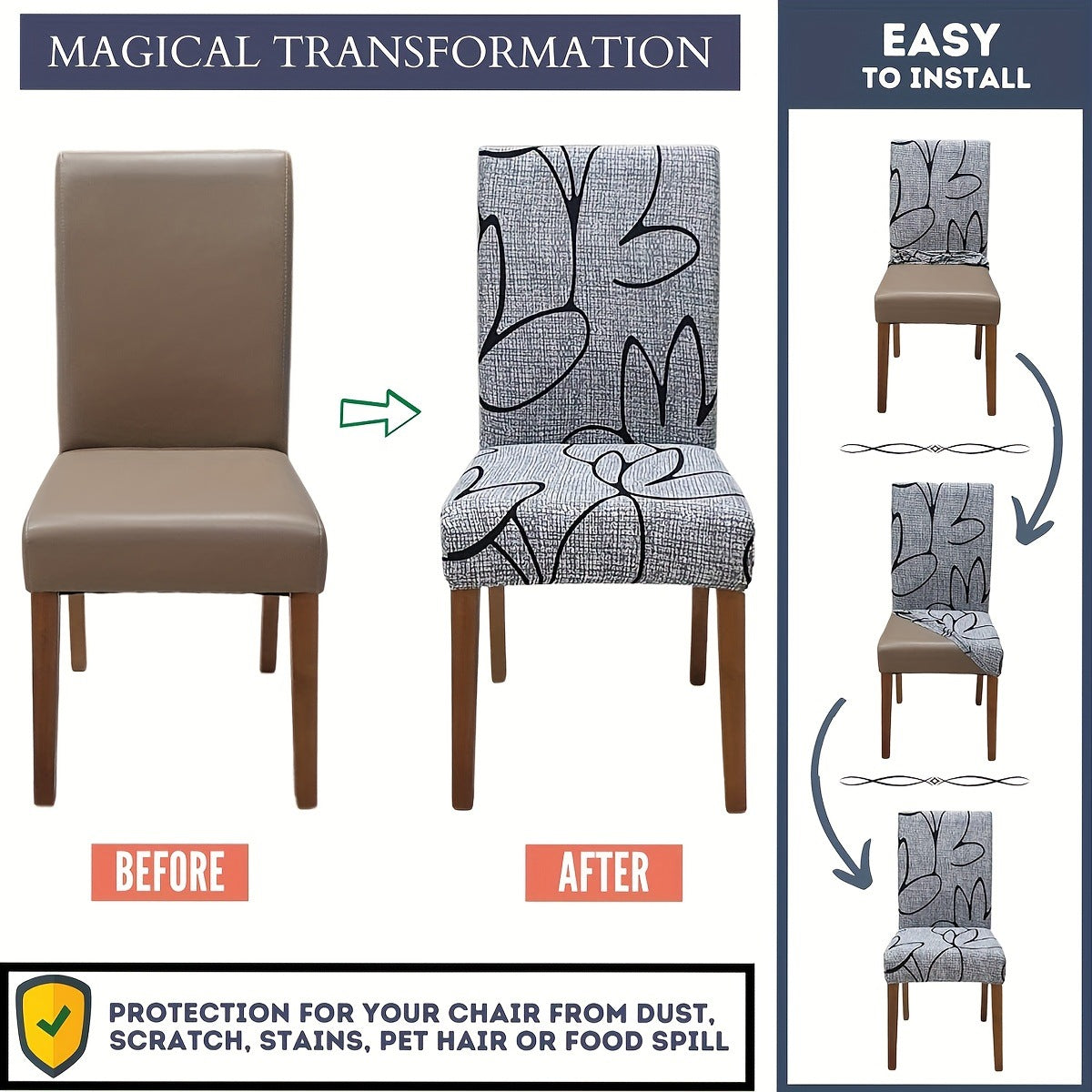 ⏰🔥LIMITED TIME 50% OFF!🔥50K+ SOLD!  🪑Stretch Dining Chair Cover
