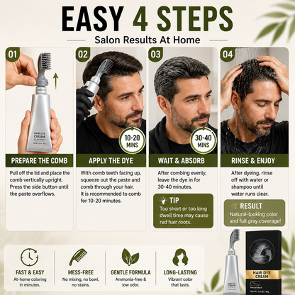 🔥Hot Sell | 2 In 1 Hair Dye Comb For Instant Gray Coverage & Hair Care