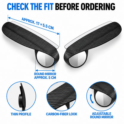 💥Buy 1, Get 1 Free 🚗2-Pack Car Rearview Mirror Rain Guards (with Adjustable Blind-Spot Mirrors)