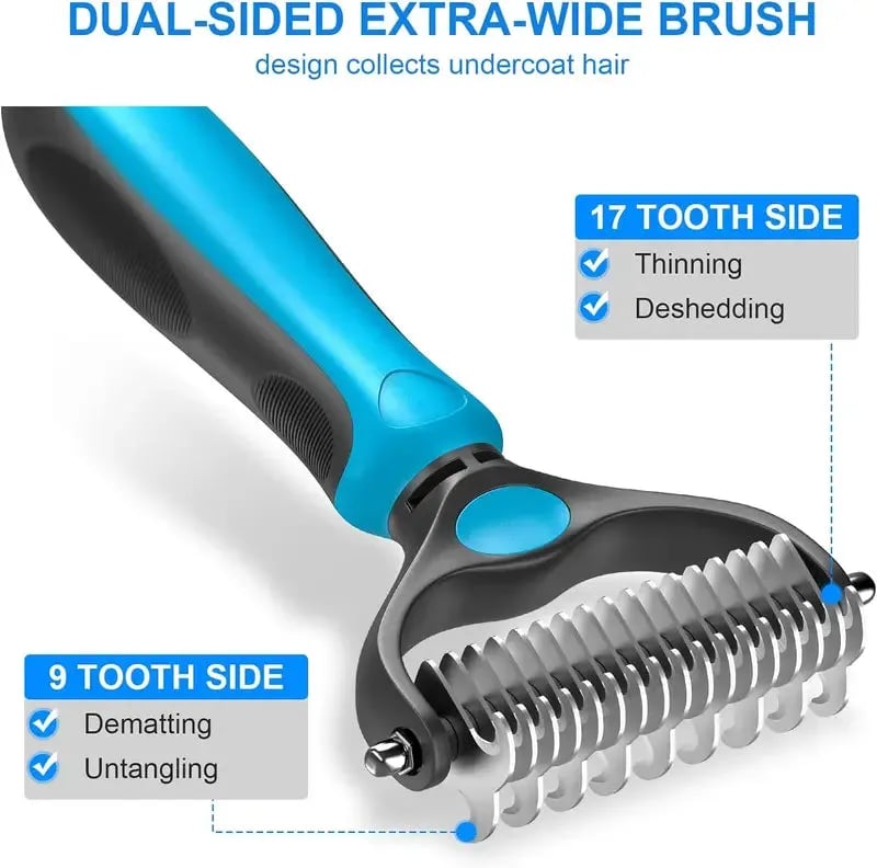 🐾 Double-Sided Pet Grooming Brush For A Cleaner Home & Happier Pets