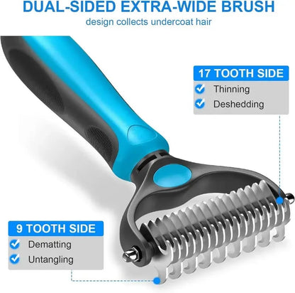 🐾 Double-Sided Pet Grooming Brush For A Cleaner Home & Happier Pets
