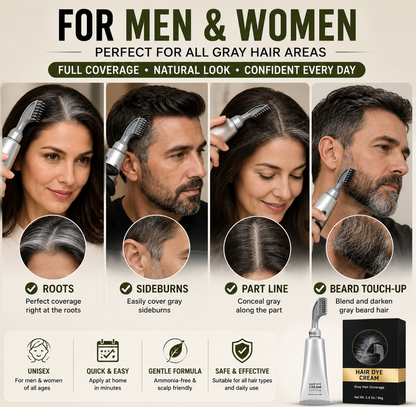 🔥Hot Sell | 2 In 1 Hair Dye Comb For Instant Gray Coverage & Hair Care