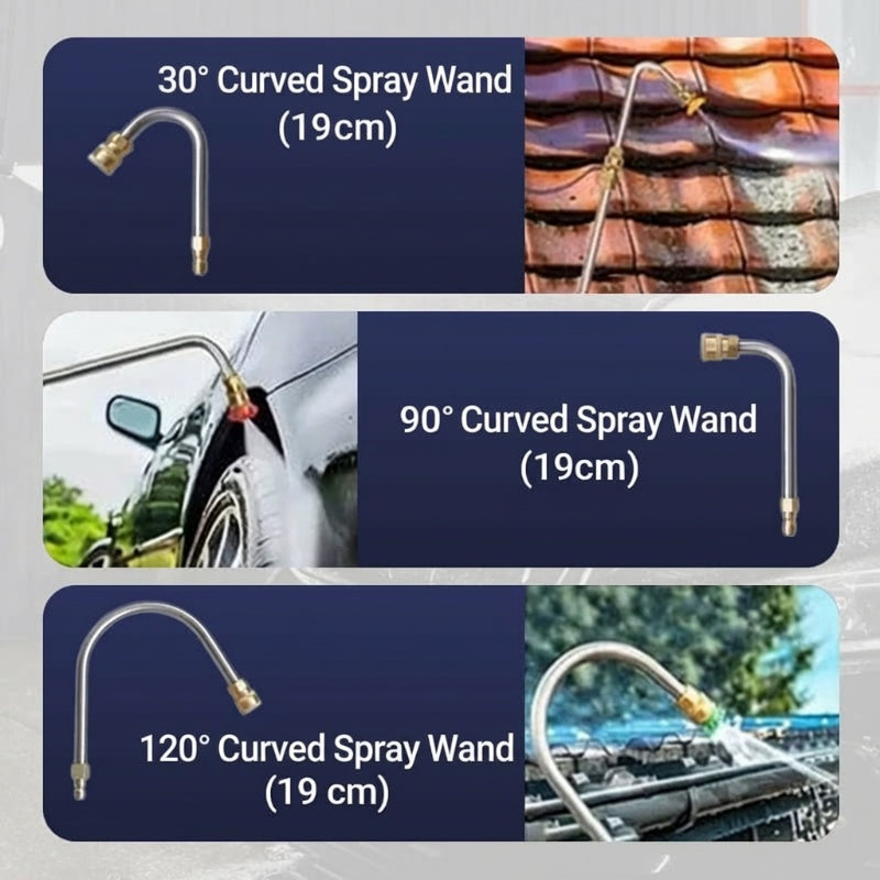 🔥10Pcs Pressure Washer Extension Wand Kit, 1/4 Inch Quick Connect 4000PSI Power Washer Lance with Curved Rod for Air Conditioner Gutter Car House Cleaning