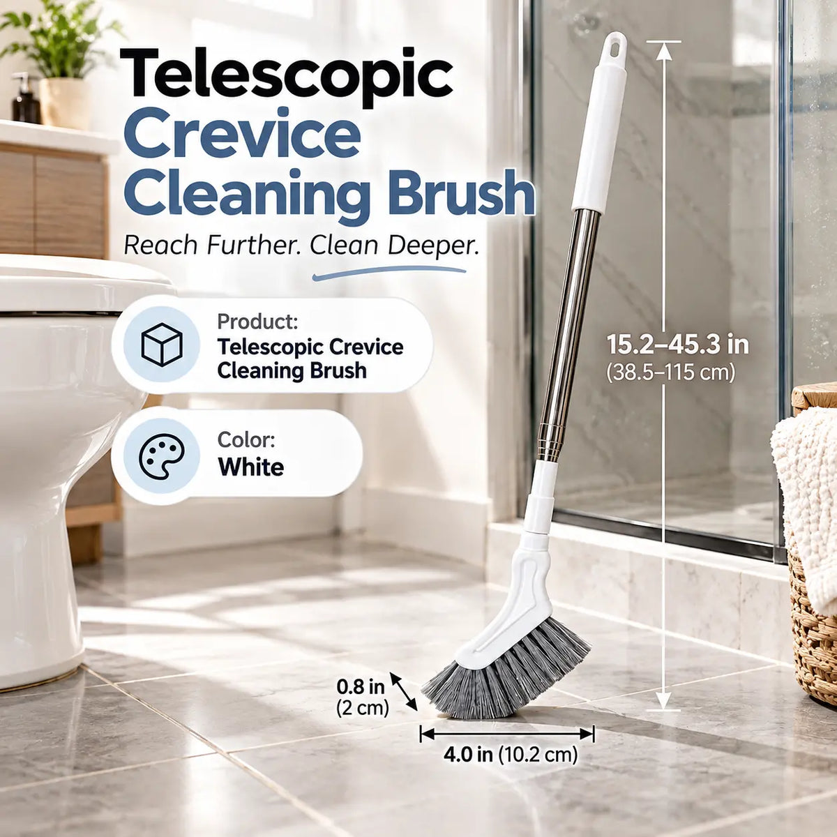 💕Buy 1 Get 1 Free🔥Long-Handle Corner Scrub Brush – Reach Tight Spaces Easily