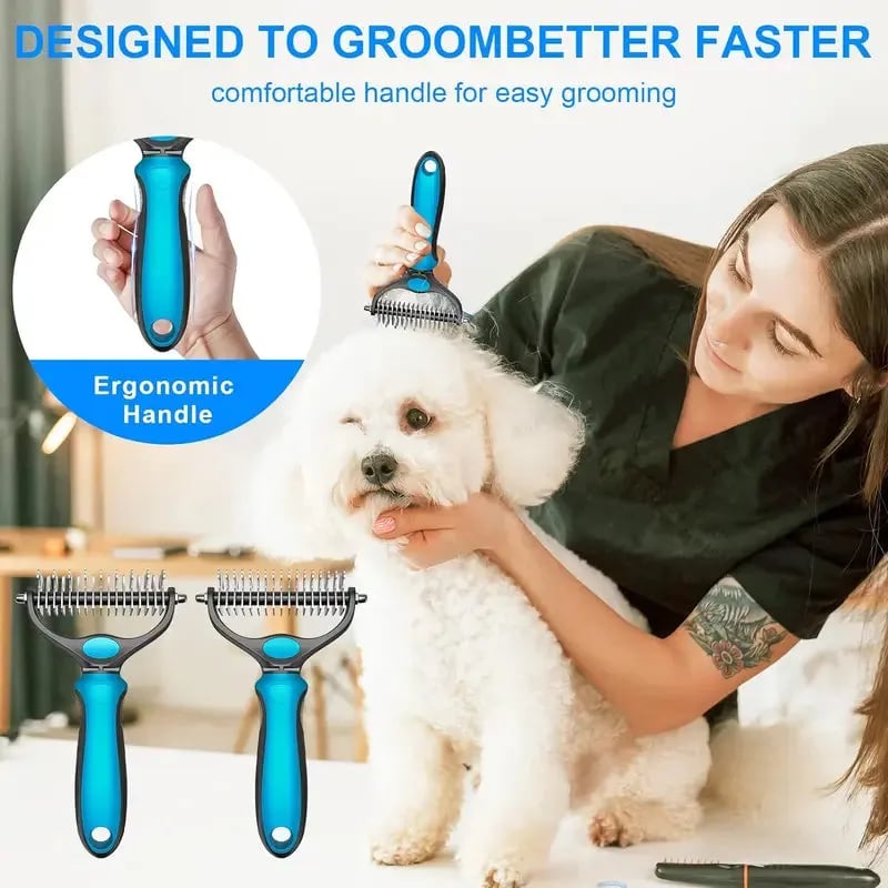 🐾 Double-Sided Pet Grooming Brush For A Cleaner Home & Happier Pets