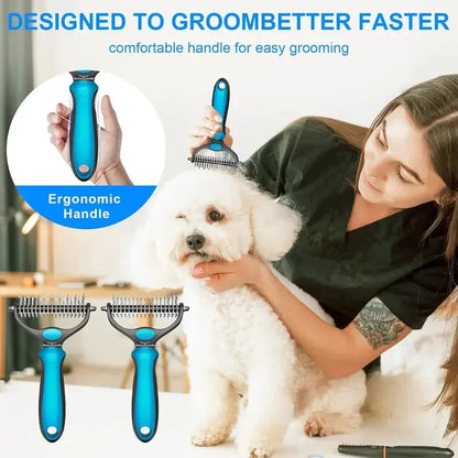 🐾 Double-Sided Pet Grooming Brush For A Cleaner Home & Happier Pets