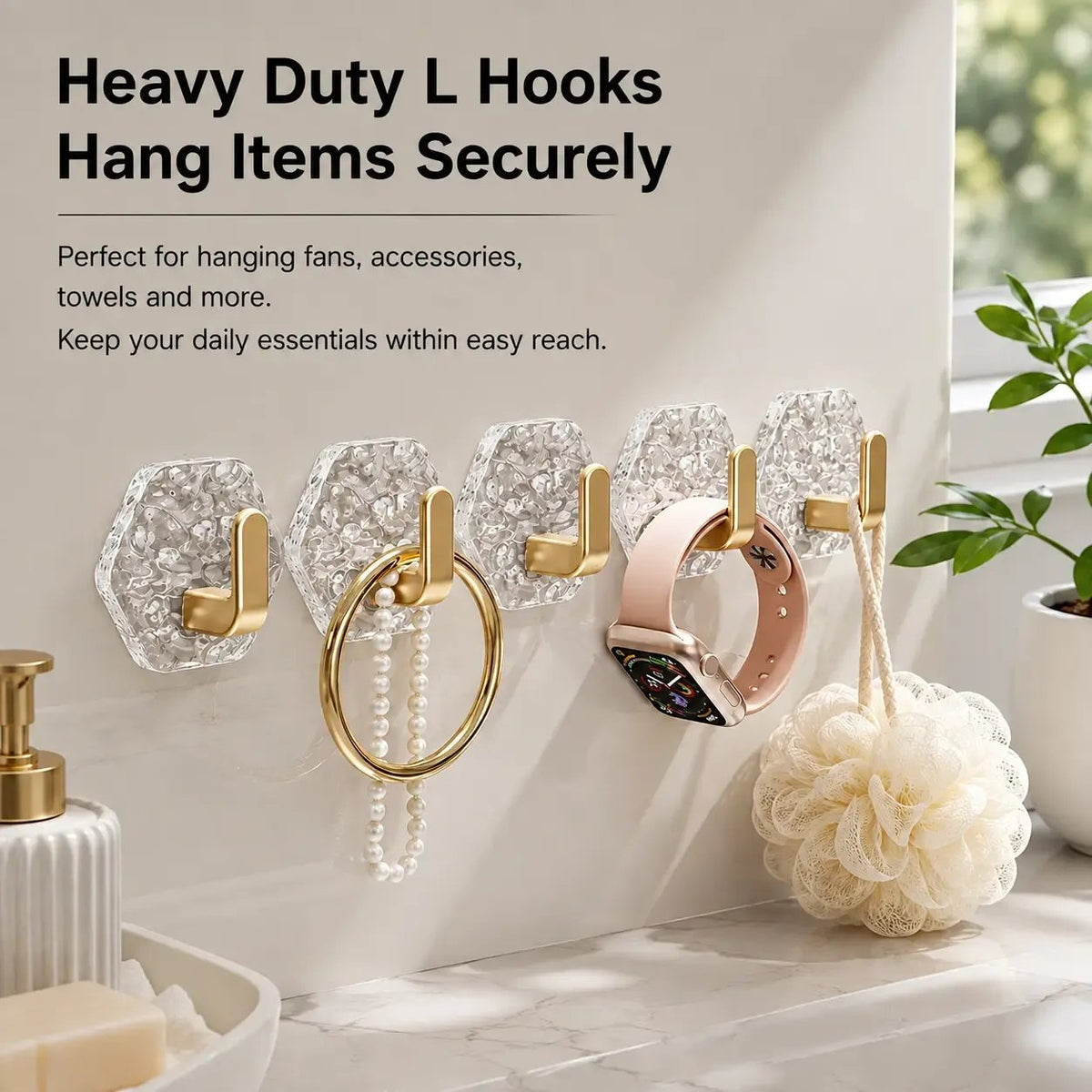 🔥Limited-Time Offer🔥Heavy-Duty Plastic Self-Adhesive Hexagonal Ripple Hooks