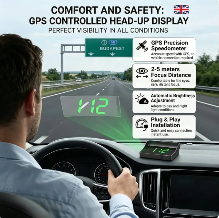 📟 GPS Head-Up Display with Real-Time Digital Speed Display
