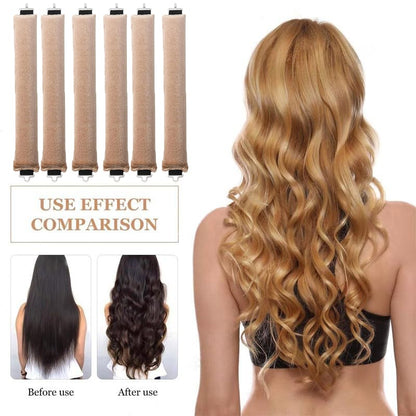 🔥 Heatless Hair Curling Rod, Overnight No-Heat Curls Tool, Get Perfect Natural Wavy Hair While Sleeping No Heat Damage Hair Styling Roller