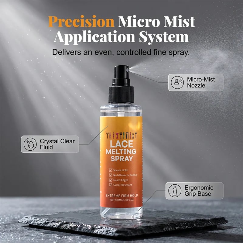 🔥 Buy One, Get One Free Today: Lace Wig Melting & Setting Spray – Quick-Drying, Invisible, Protects the Hairline, Sweat-Resistant, and Leaves No Trace