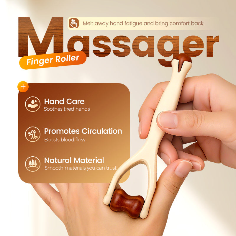 🔥Hot Sale🔥 Natural Bian Stone Hand Massage Roller Traditional Chinese Acupoint Therapy Tool
