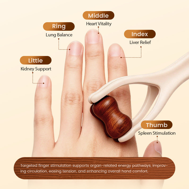 🔥Hot Sale🔥 Natural Bian Stone Hand Massage Roller Traditional Chinese Acupoint Therapy Tool