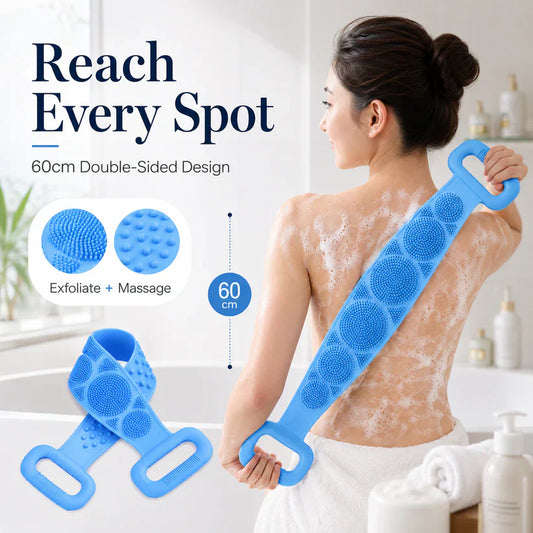 🛁Double-Sided Silicone Back Scrubber for Deep Exfoliating & Full Body Cleansing