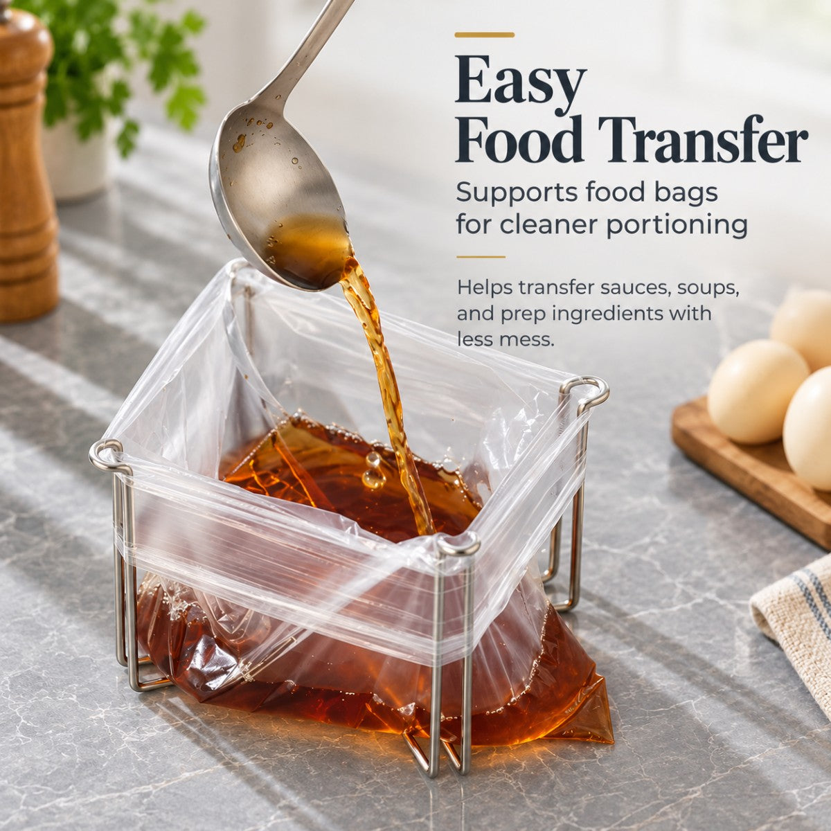 🔥Buy 1 Get 1 Free🗑️Foldable 304 Stainless Steel Countertop Trash Bag Holder