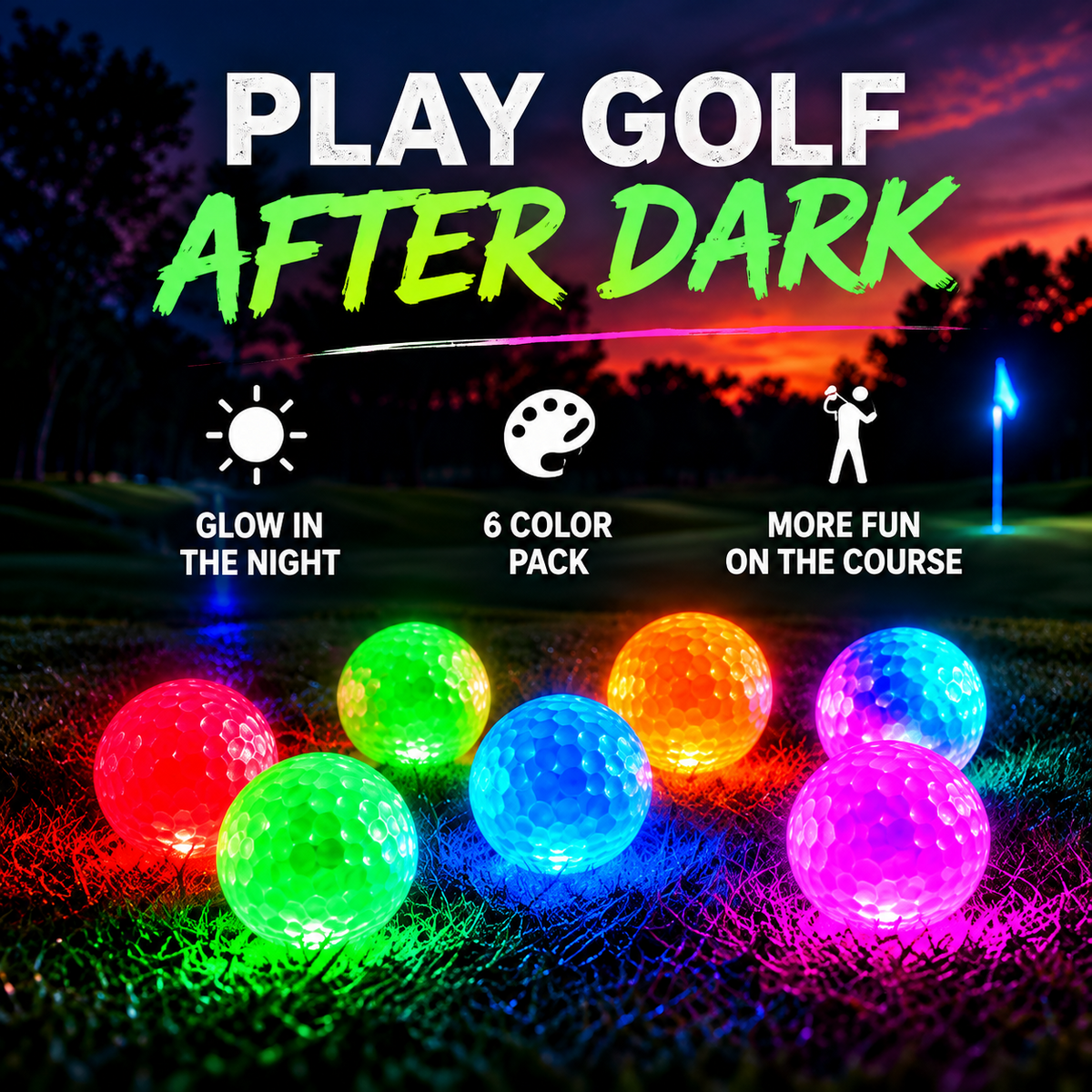 ⏰Last Day 50% OFF-🏌️6-Pack Glow Golf Balls