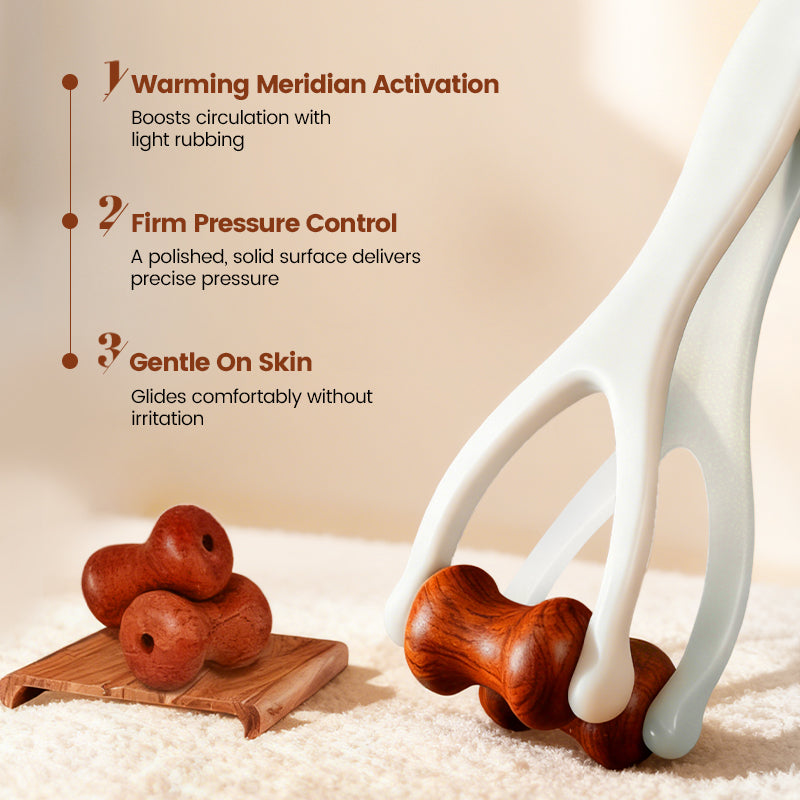 🔥Hot Sale🔥 Natural Bian Stone Hand Massage Roller Traditional Chinese Acupoint Therapy Tool
