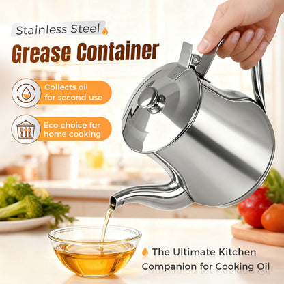 ⏳🔥 1700ml Large Capacity – 50% Off for a Limited Time! ⏰ 316 Stainless Steel Oil-Filtering Pot