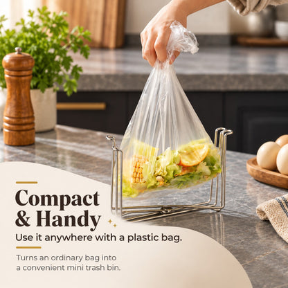 🔥Buy 1 Get 1 Free🗑️Foldable 304 Stainless Steel Countertop Trash Bag Holder