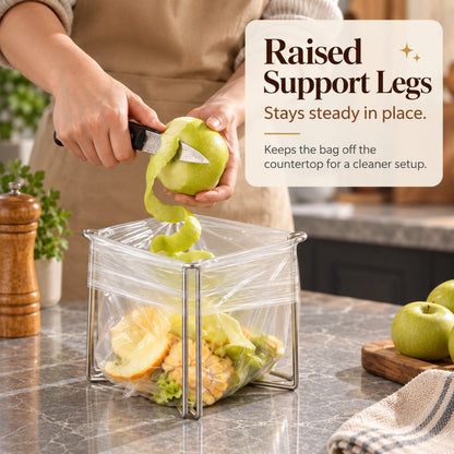 🔥Buy 1 Get 1 Free🗑️Foldable 304 Stainless Steel Countertop Trash Bag Holder