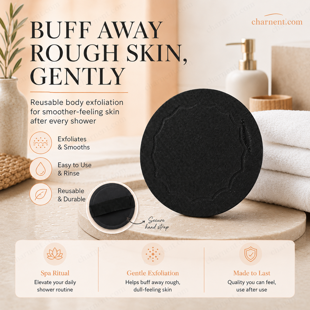 🛀Body Scrub Bath Pad For Smooth Clean Skin Gentle Exfoliation Deep Cleansing & Easy Rinse💞